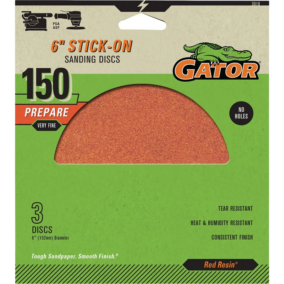 Selected Gator 6 In. 150-Grit Aluminum Oxide Stick-On Sanding Disc 3-Pack High-Quality