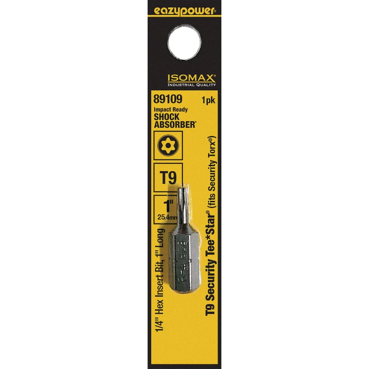 Certified Eazypower Corporation Tamperproof Torx Security T9 1 In. 1 4 In. Hex Screwdriver Bit Enhanced