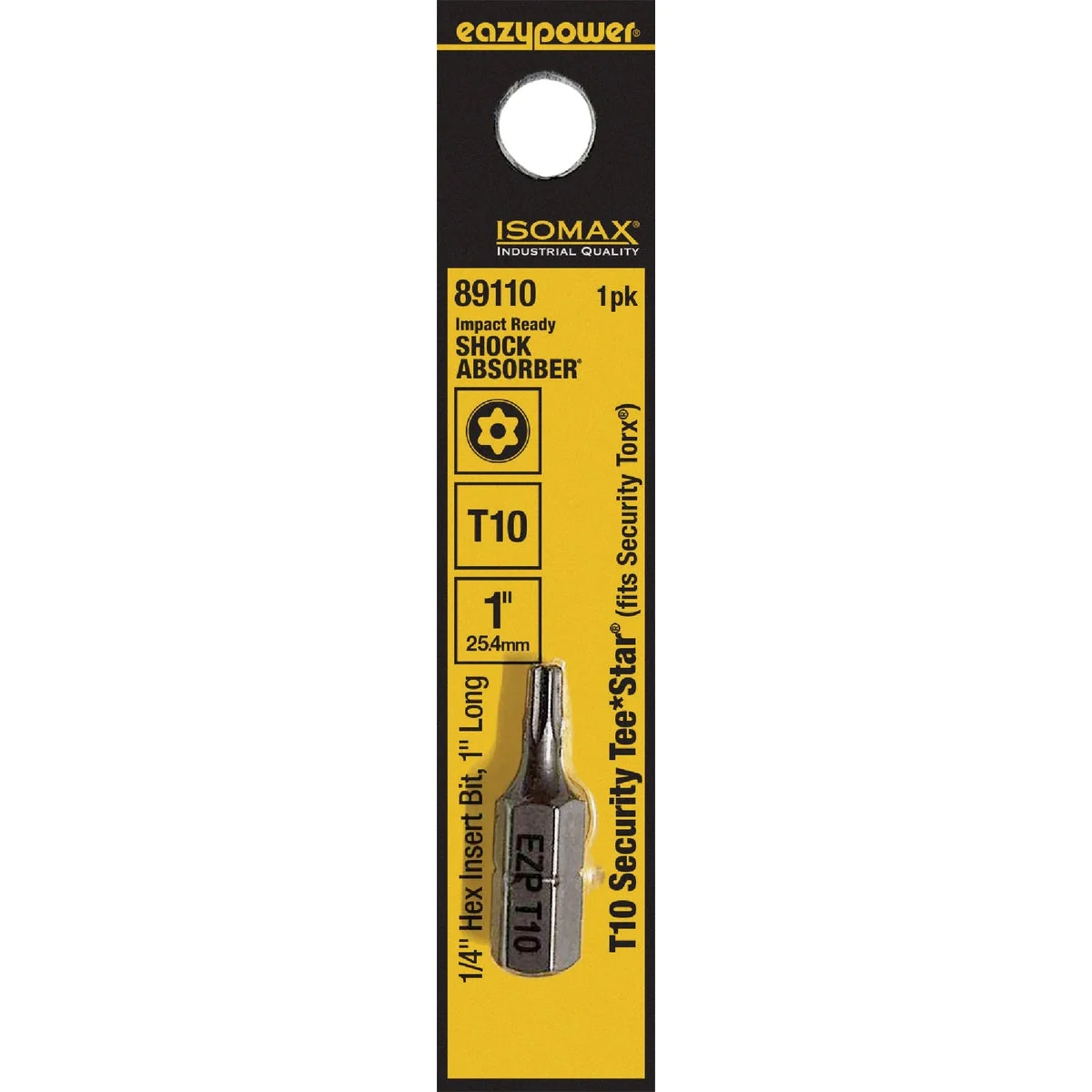 Secure Eazypower Corporation Tamperproof Torx Security T10 1 In. 1 4 In. Hex Screwdriver Bit Fine Crafted