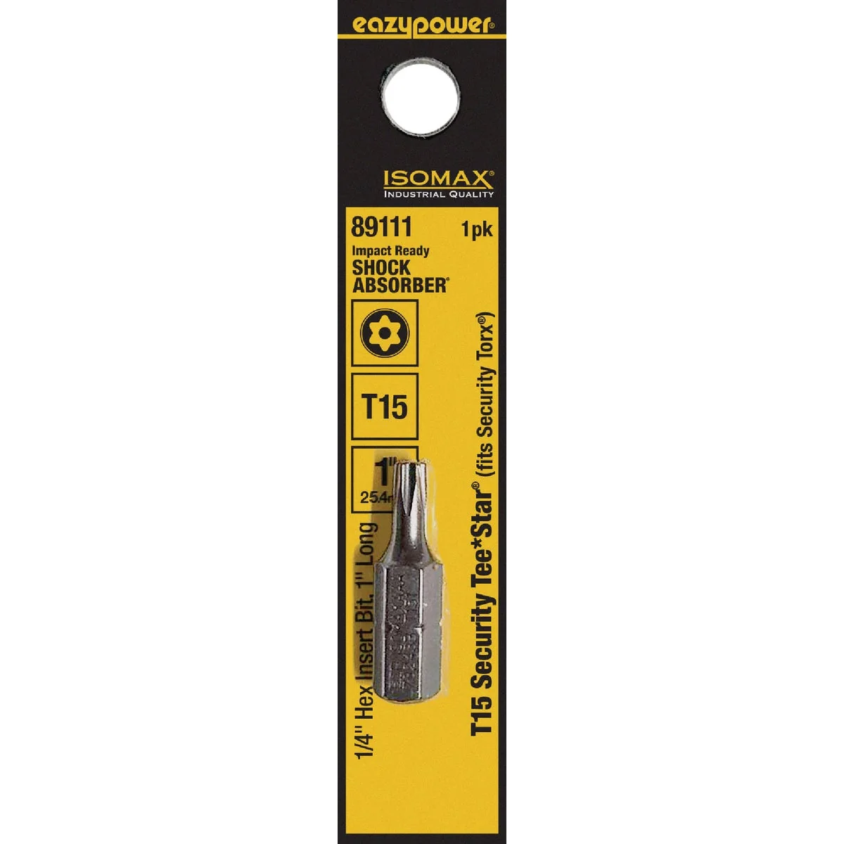 Enhanced Eazypower Corporation Tamperproof Torx Security T15 1 In. 1 4 In. Hex Screwdriver Bit Eco-Friendly