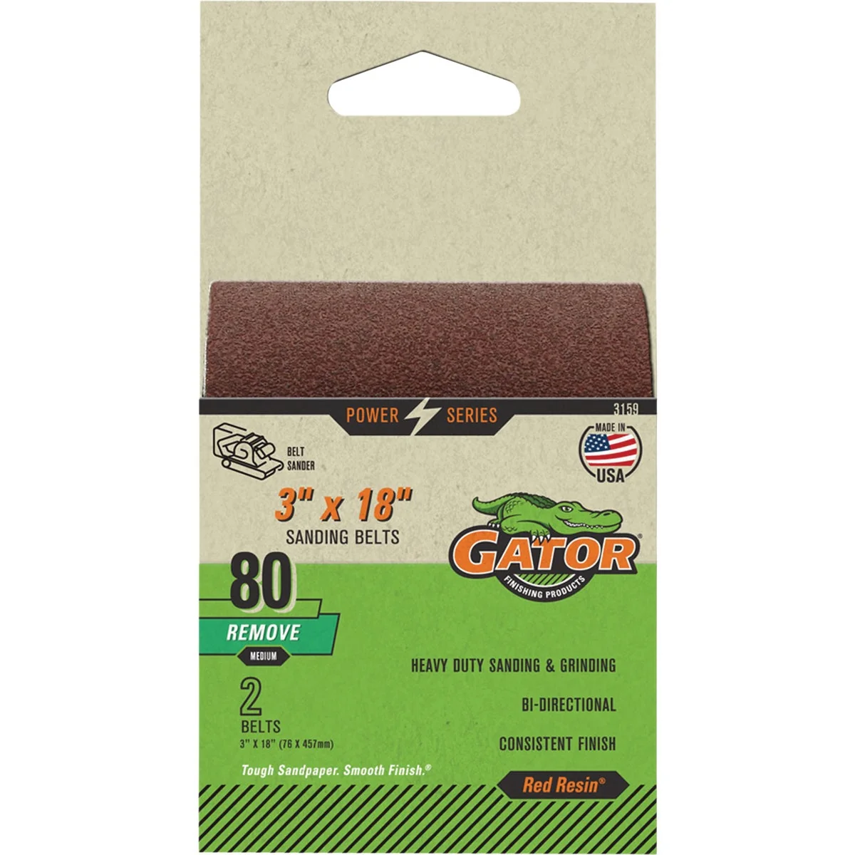 Pure Gator 3 In. x 18 In. 120-Grit Aluminum Oxide Sanding Belt 2-Pack Genuine