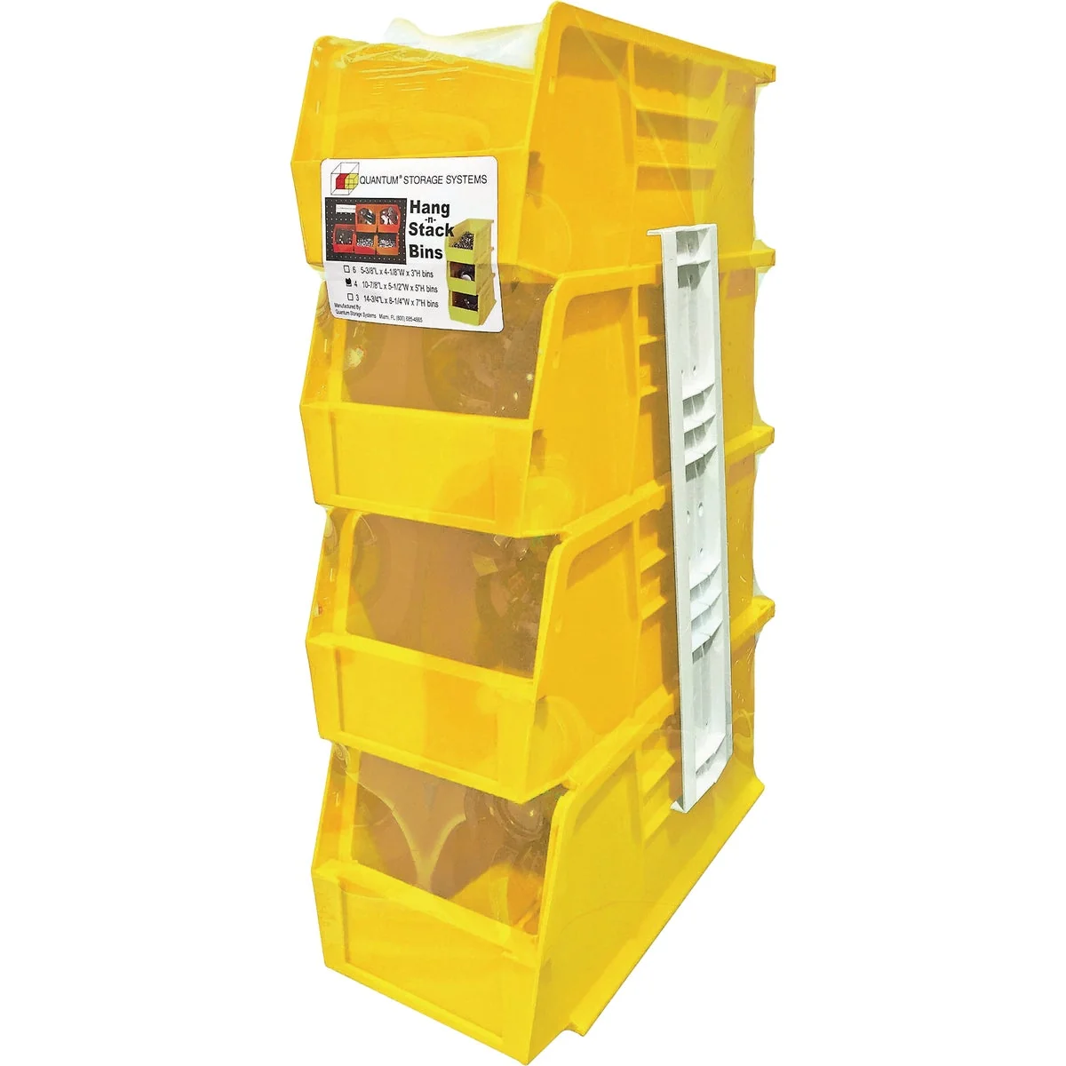 Luxury Quantum Storage Medium Yellow Stackable Parts Bin 4-Pack Trendy