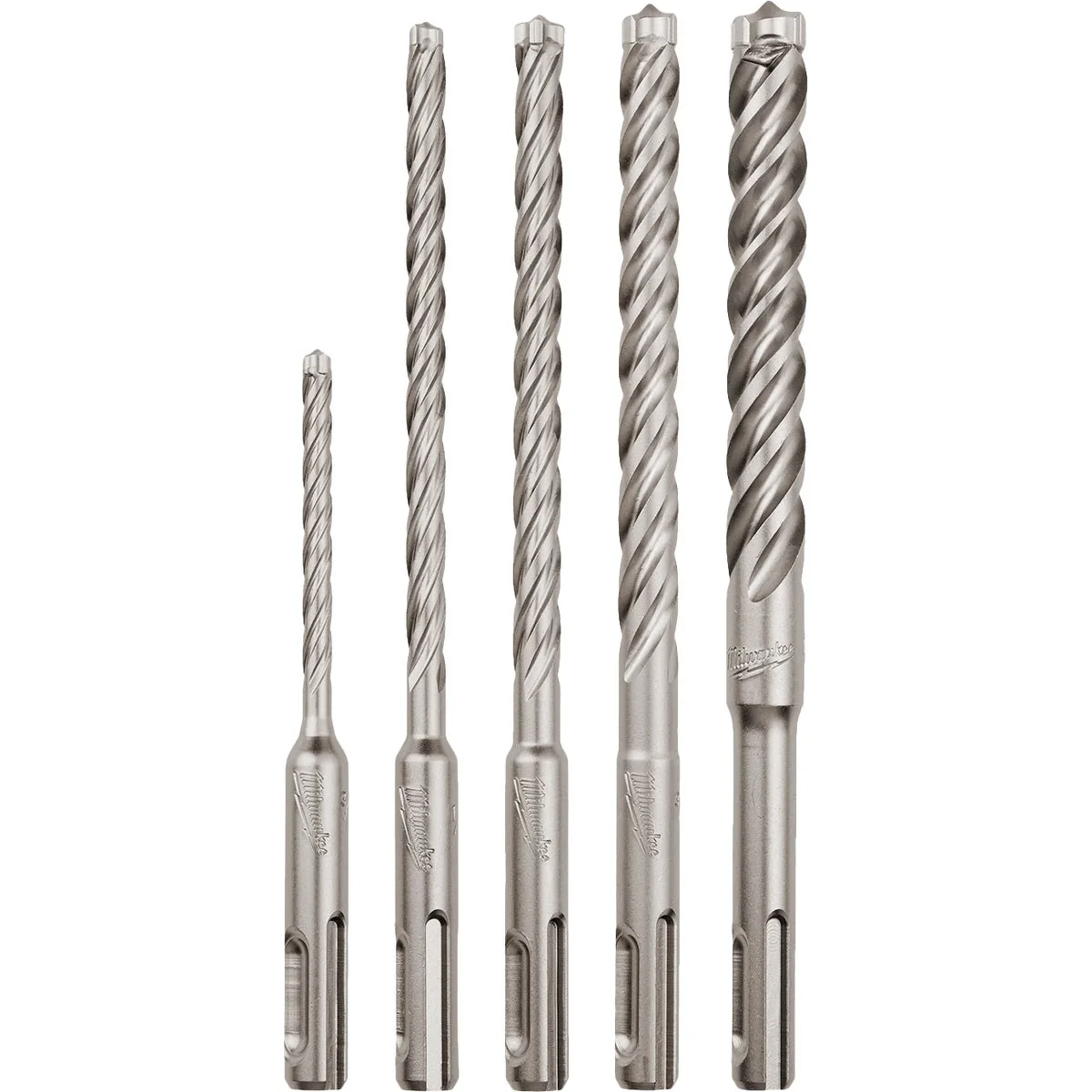 Stylish Milwaukee MX4 SDS-PLUS 4-Cutter Rotary Hammer Drill Bit Set 5-Piece Solid