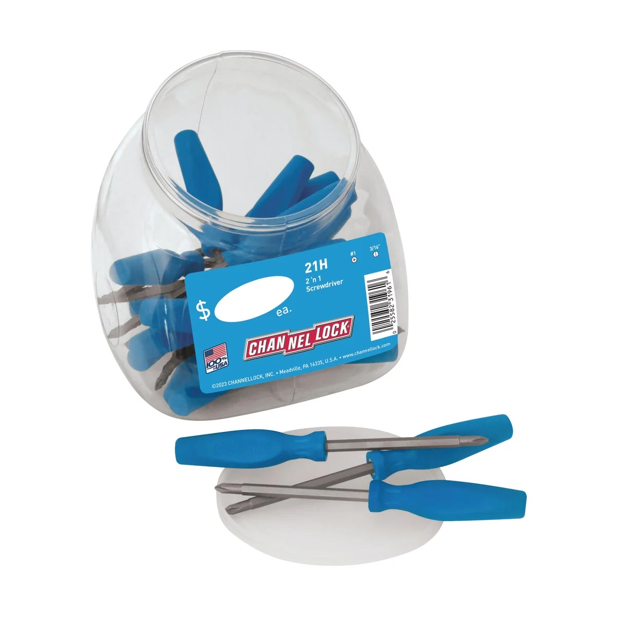 Original Design Channellock 2-in-1 Screwdriver Counter Jar Display 20-Piece Excellent