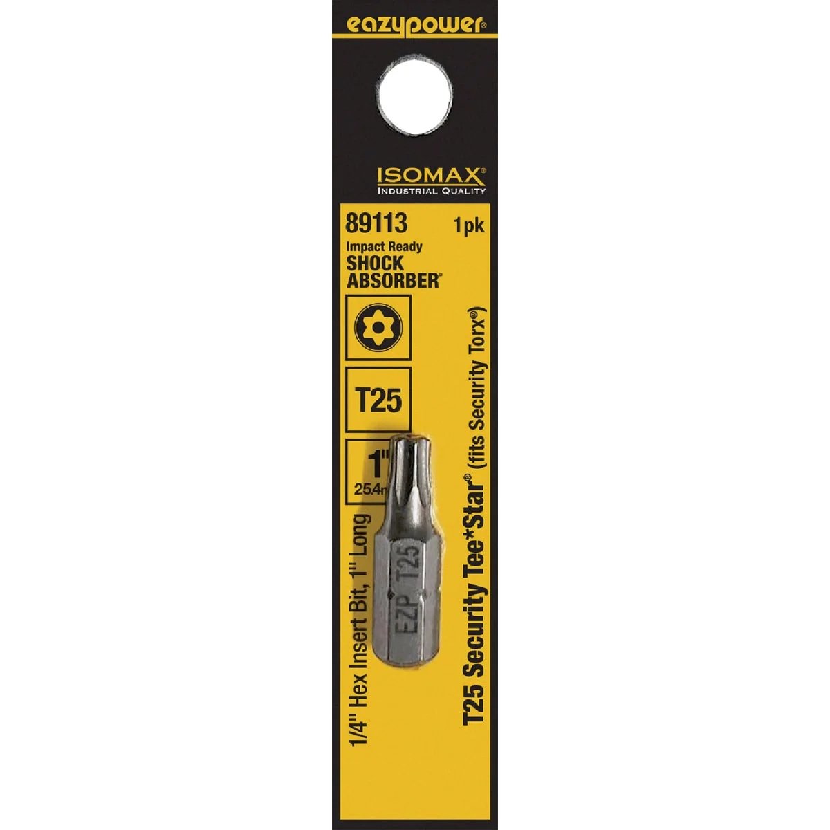 Solid Eazypower Corporation Tamperproof Torx Security T25 1 In. 1 4 In. Hex Screwdriver Bit Trendy