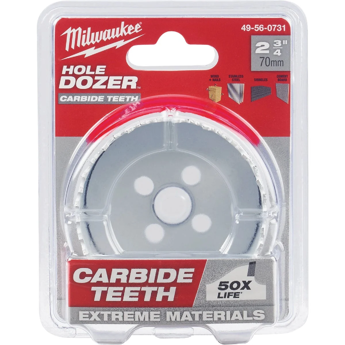 Pure Milwaukee HOLE DOZER 2-3 4 In. Hole Saw with Carbide Teeth Casual