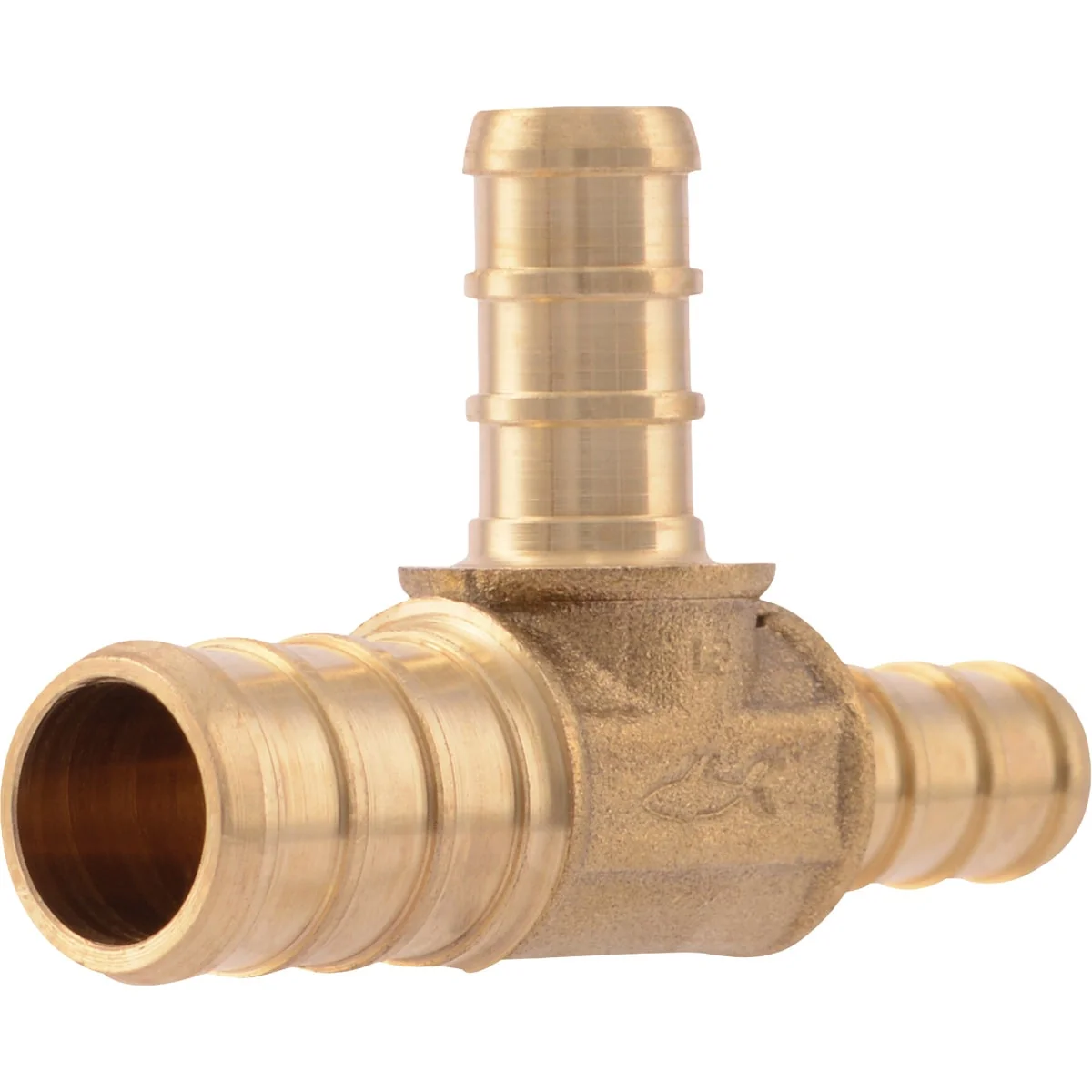 Casual SharkBite 1 2 In. x 3 8 In. x 3 8 In. Barb Brass PEX Tee Recyclable