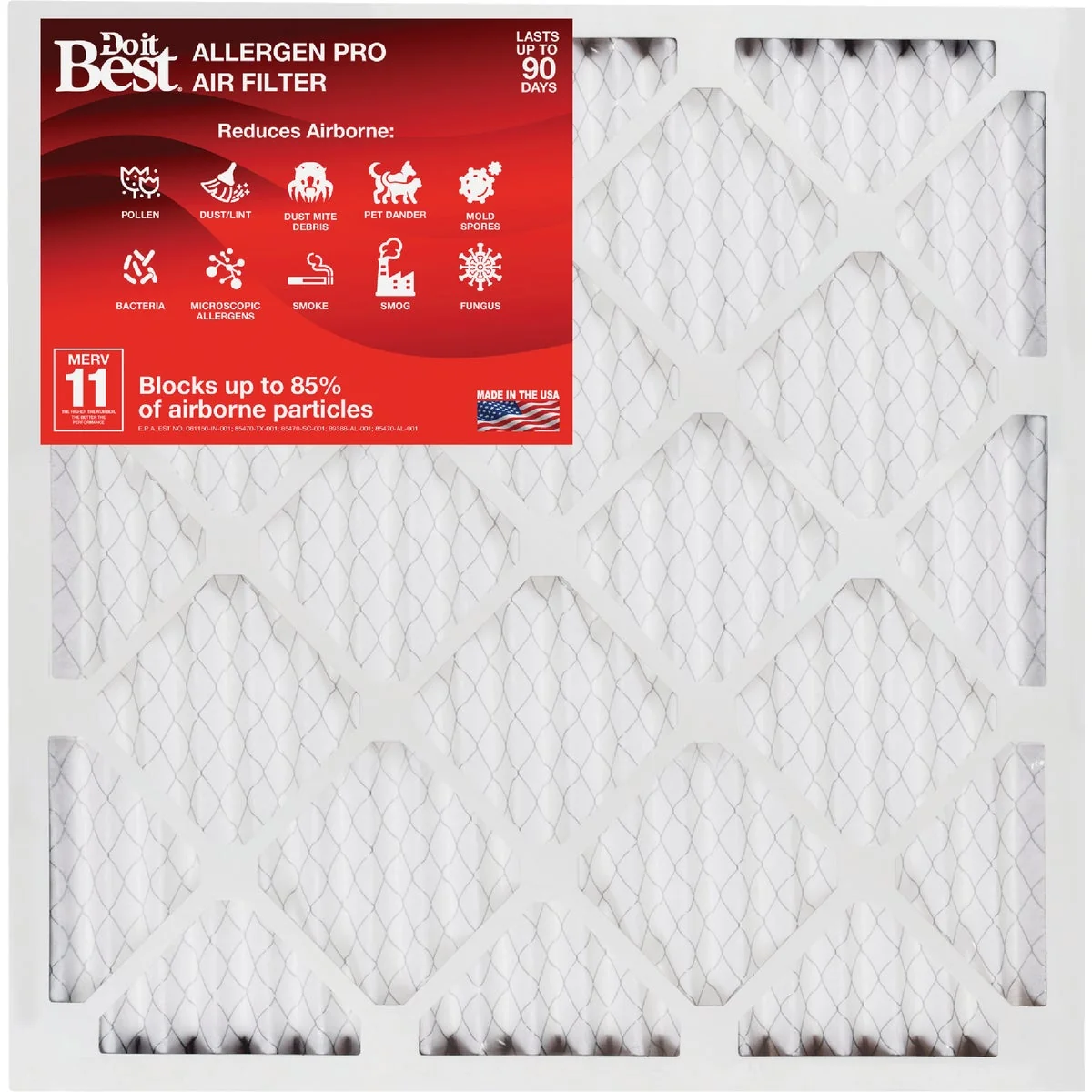 Verified Do it 18 In. x 20 In. x 1 In. MERV 11 Furnace Filter Consistent