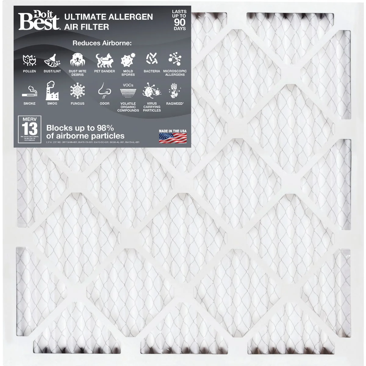 Advanced Do it 16 In. x 25 In. x 1 In. MERV 13 Furnace Filter Fast