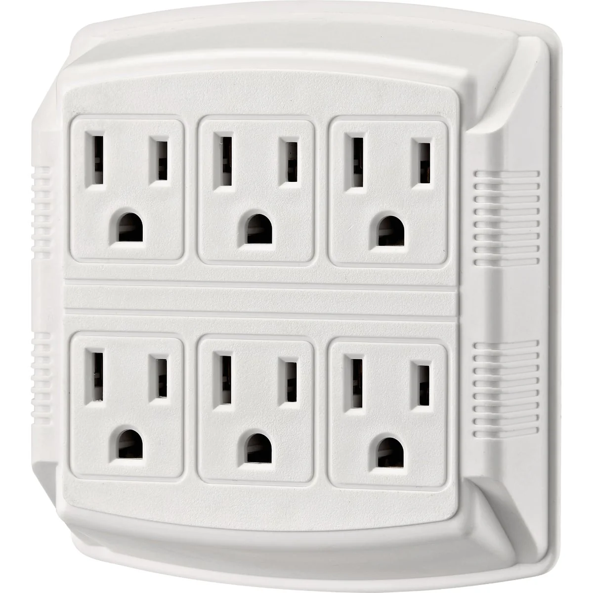 Dependable Leviton White 15A 6-Outlet Plug-In Adapter Green