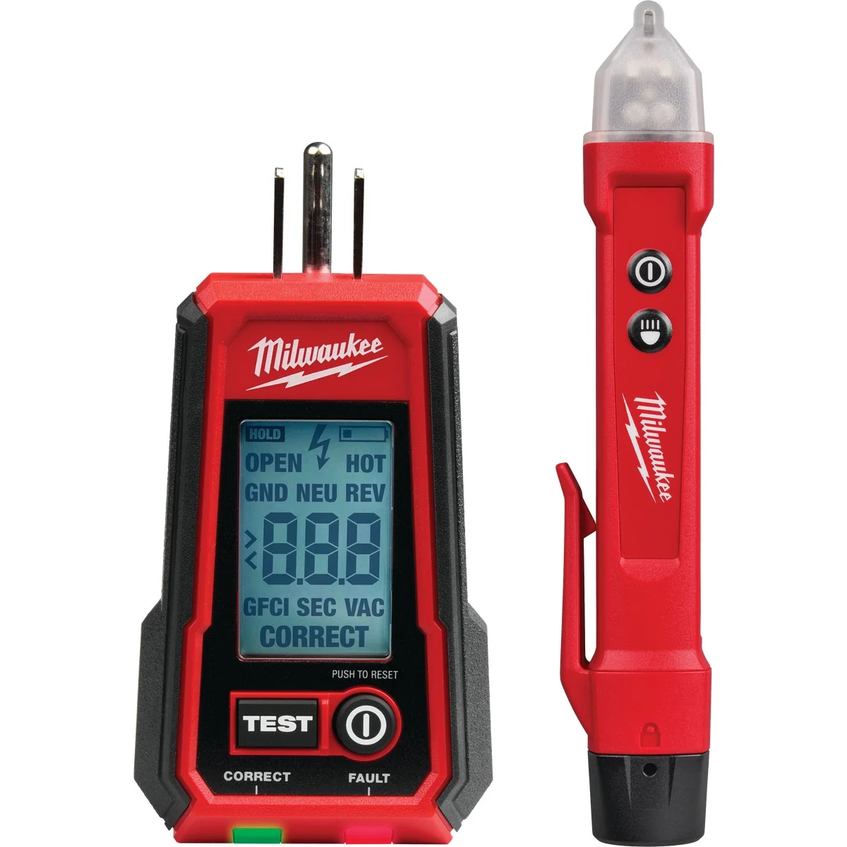 Original Milwaukee 50 to 1000V Digital GFCI Receptacle Tester Voltage Detector Stylish