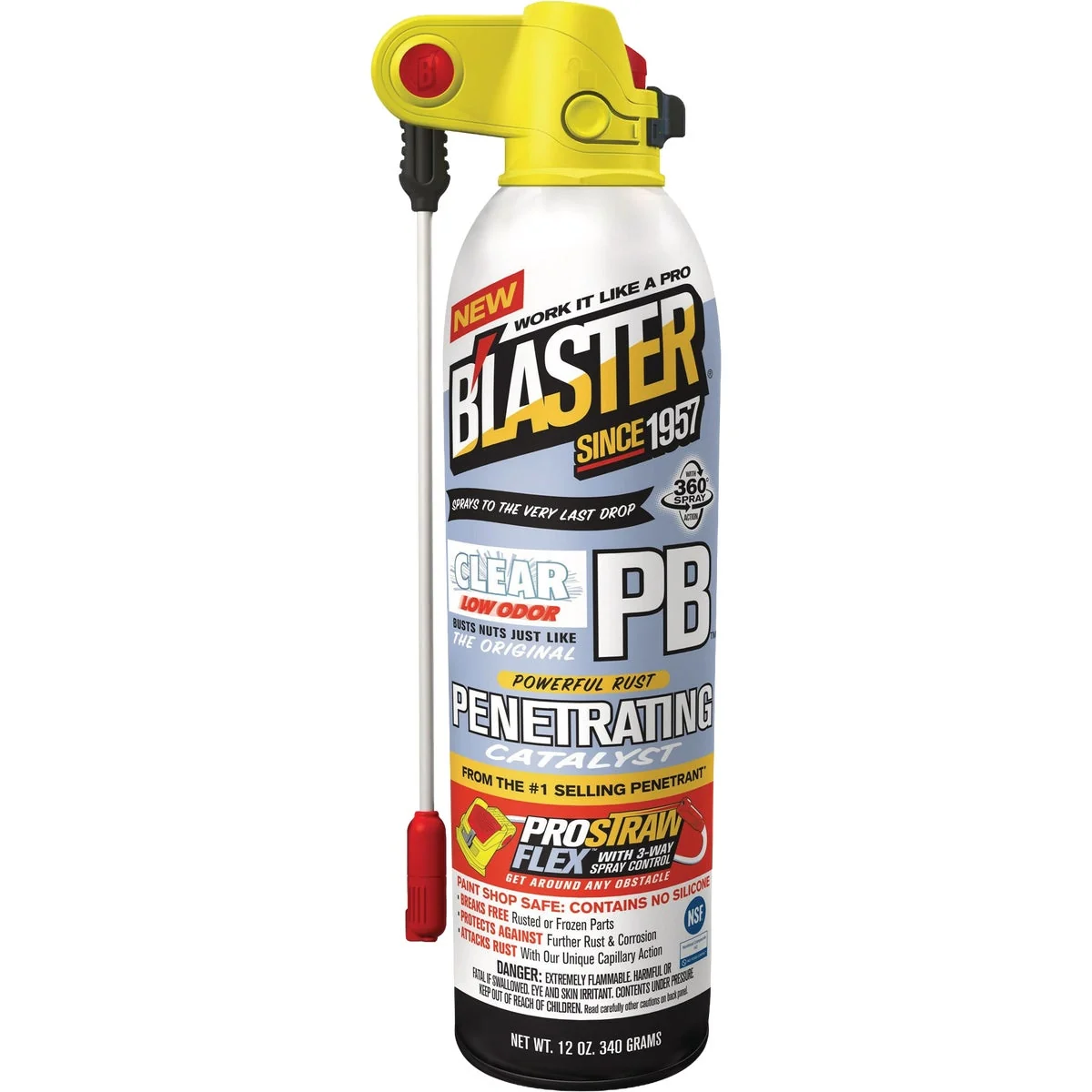 Expertly Made Blaster 14 Oz. Aerosol PB Clear Low Odor Penetrating Catalyst Penetrant with ProStraw Elite