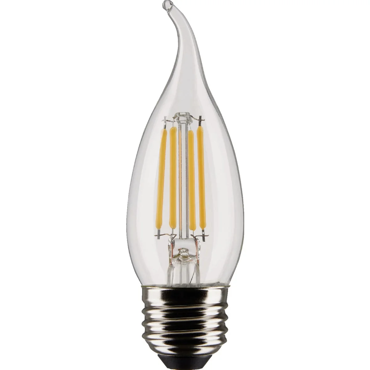 Fine Crafted Satco 60W Equivalent Warm White Clear CA10 Medium LED Decorative Light Bulb 2-Pack Professional