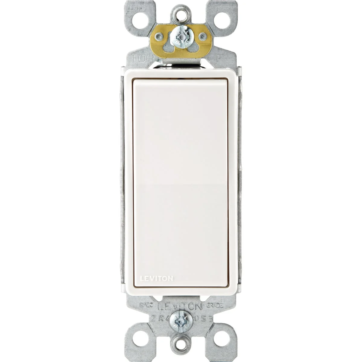 Detailed Leviton Decora Edge Anti-Microbial Rocker White 15A Quiet 3-Way Switch High-Performance