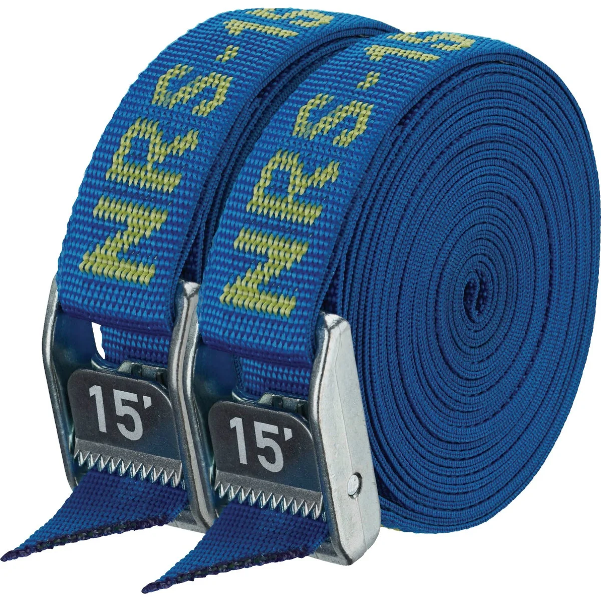 Exclusive NRS 1 In. x 15 Ft. Iconic Blue Heavy Duty Tie-Down Strap 2-Pack Fine Crafted