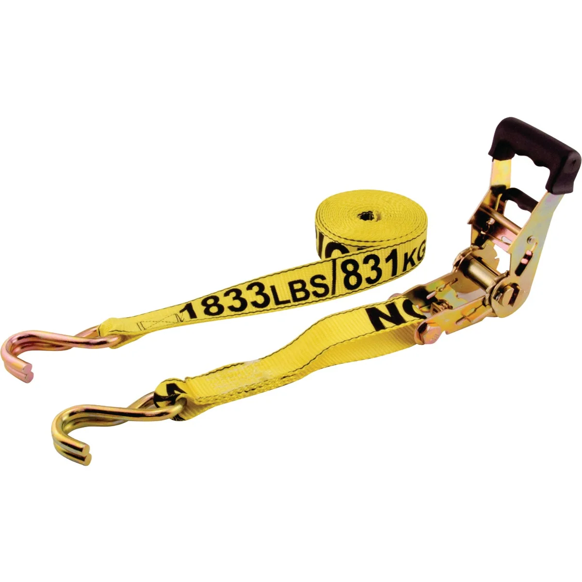 Powerful Erickson 1.5 In. x 15 Ft. 5500 Lb. Ratchet Tie-Down 2-Pack Responsible