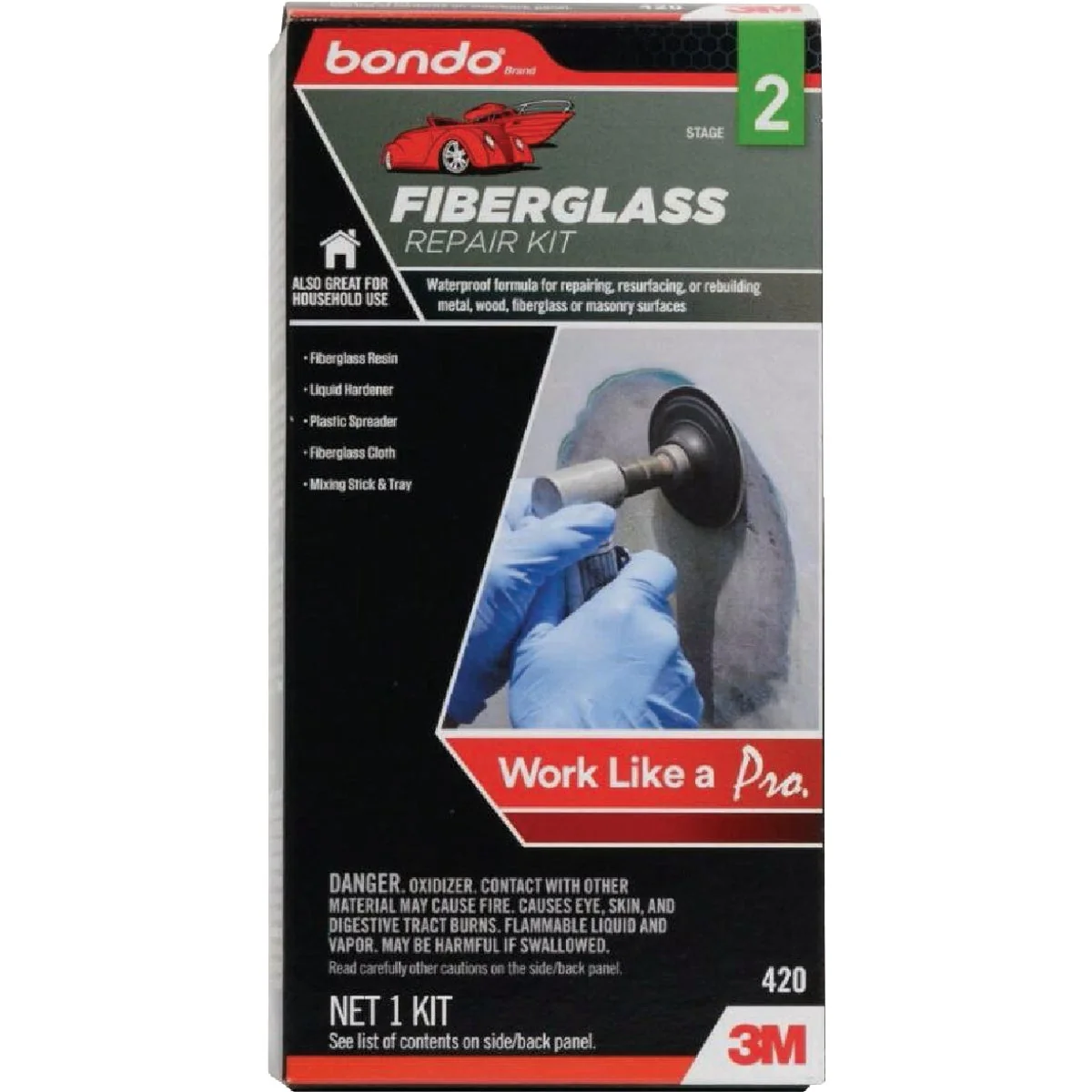 High-Quality Bondo 1 2 Pt. Fiberglass Repair Kit Clean