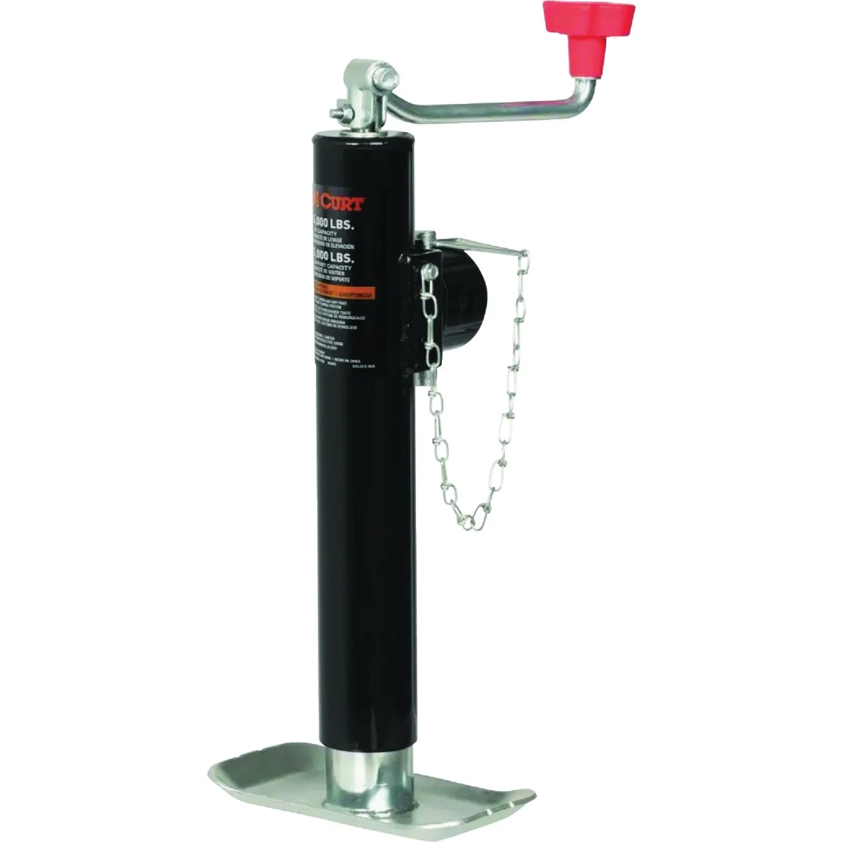 Casual CURT 5000 Lb. Pipe-Mount Swivel Trailer Jack with Top Handle 10 In. Travel Certified
