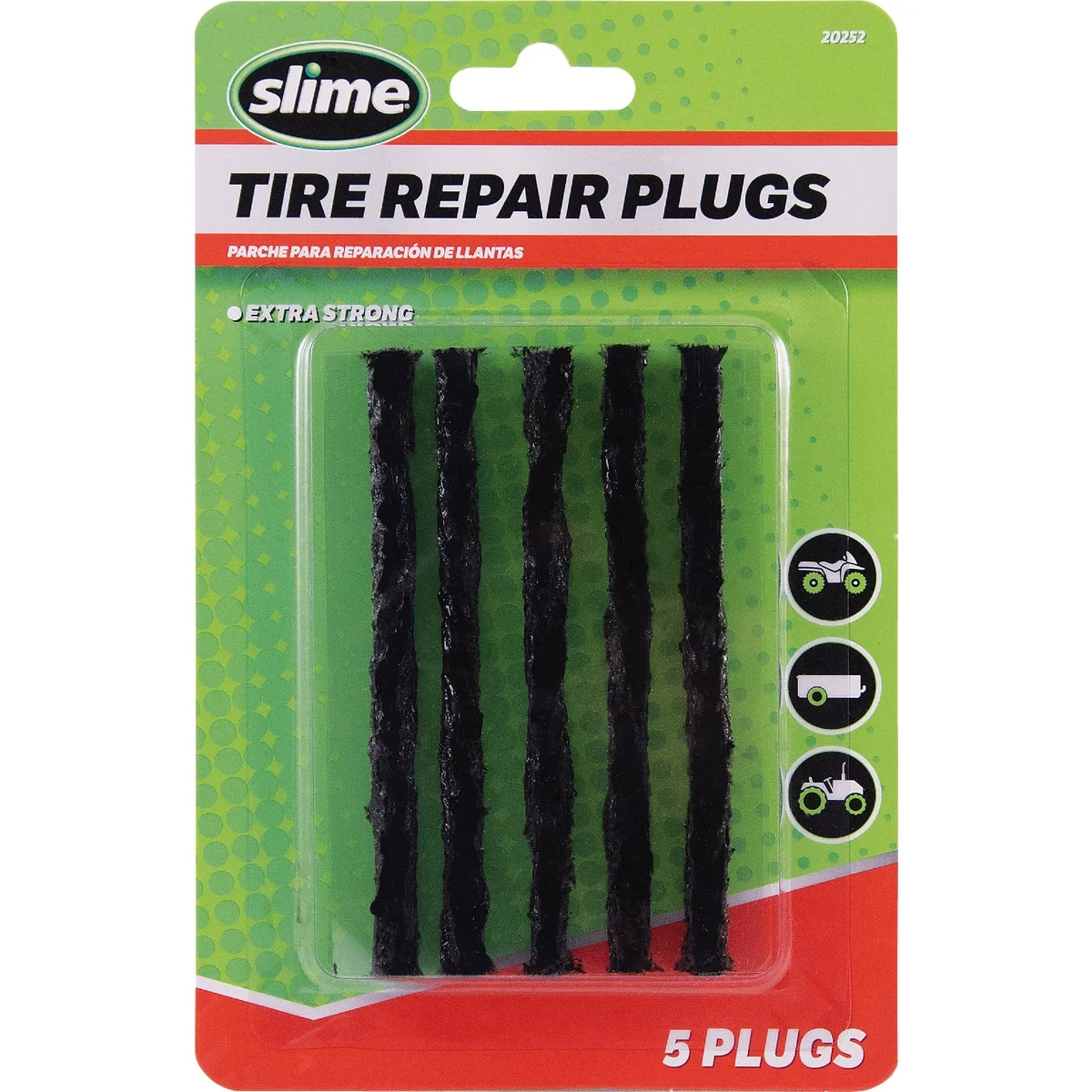 Effective Slime Tire Repair Plugs Black 5-Ct. Traditional