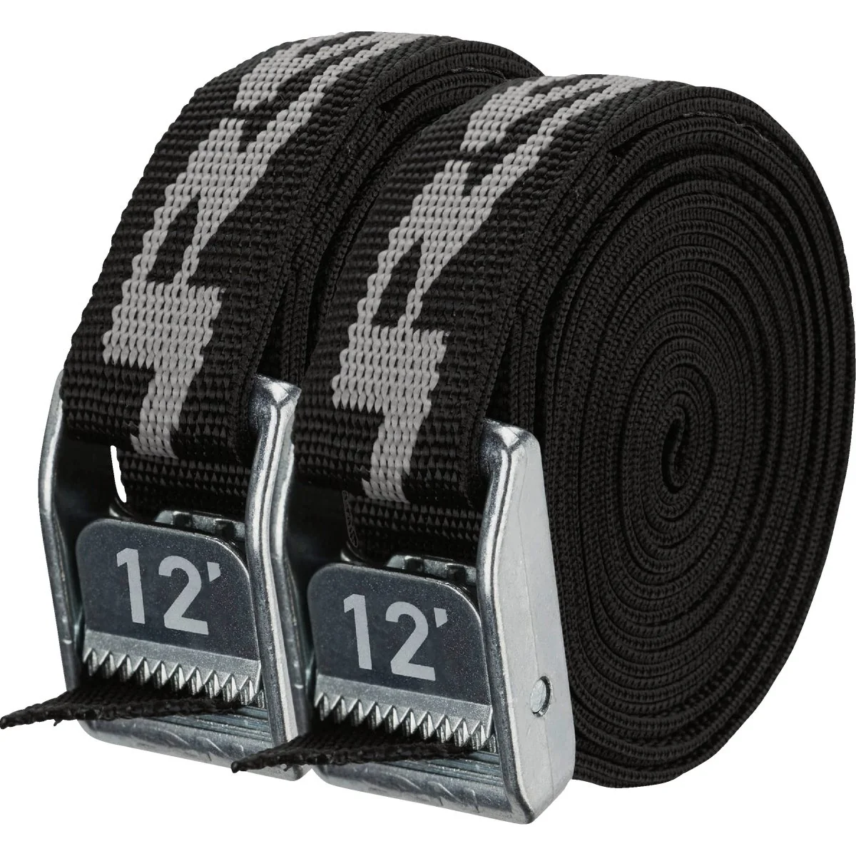 Convenient NRS 1 In. x 12 Ft. Stealth Black Heavy Duty Tie-Down Strap 2-Pack Quality