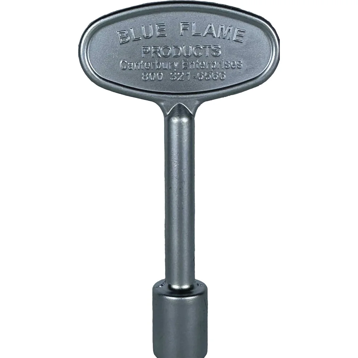 Convenient Blue Flame 3 In. Satin Chrome Finish Universal Fit Log Lighter Gas Valve Key Casual