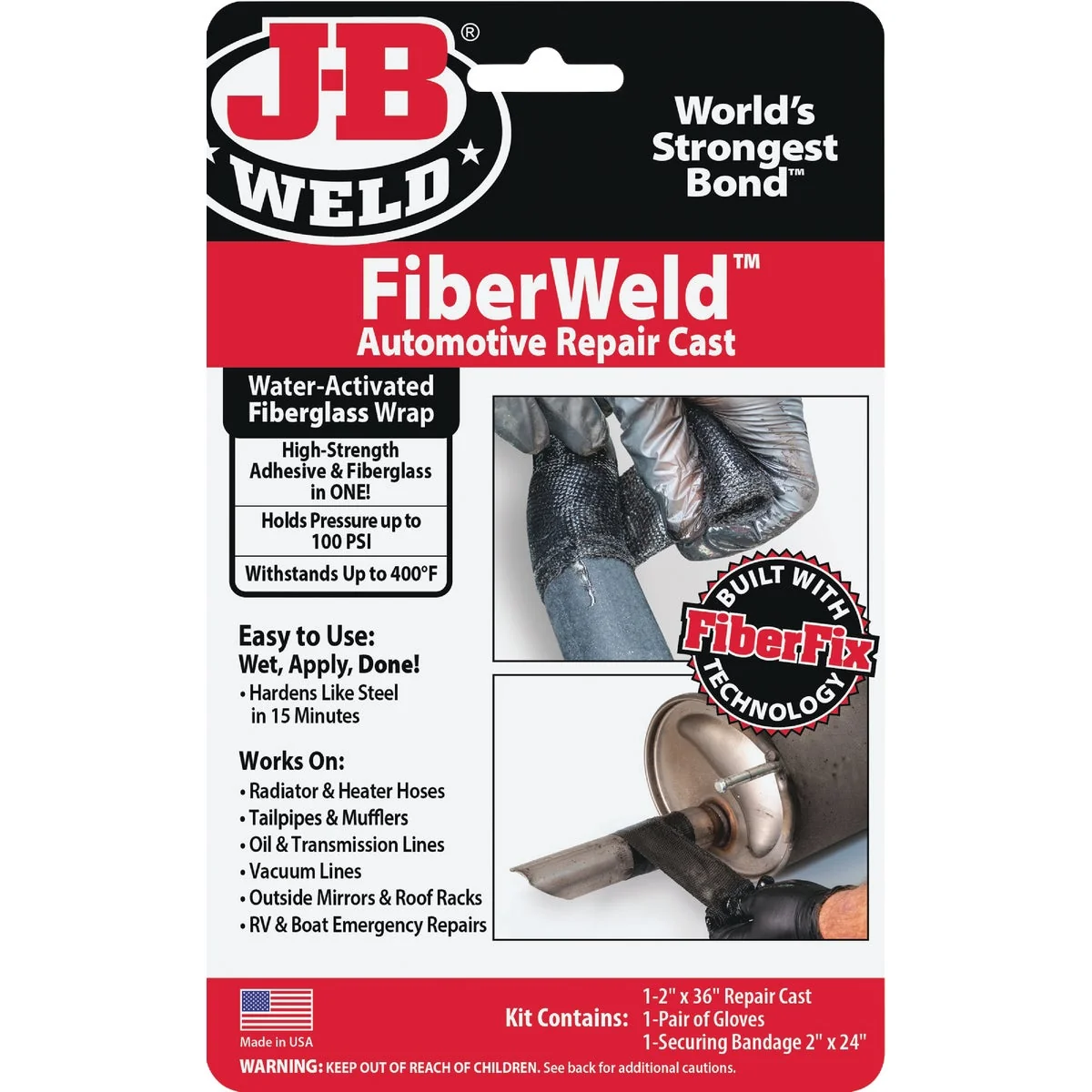 Original J-B Weld FiberWeld 2 In. W x 36 In. L Automotive Repair Cast Kit Quality