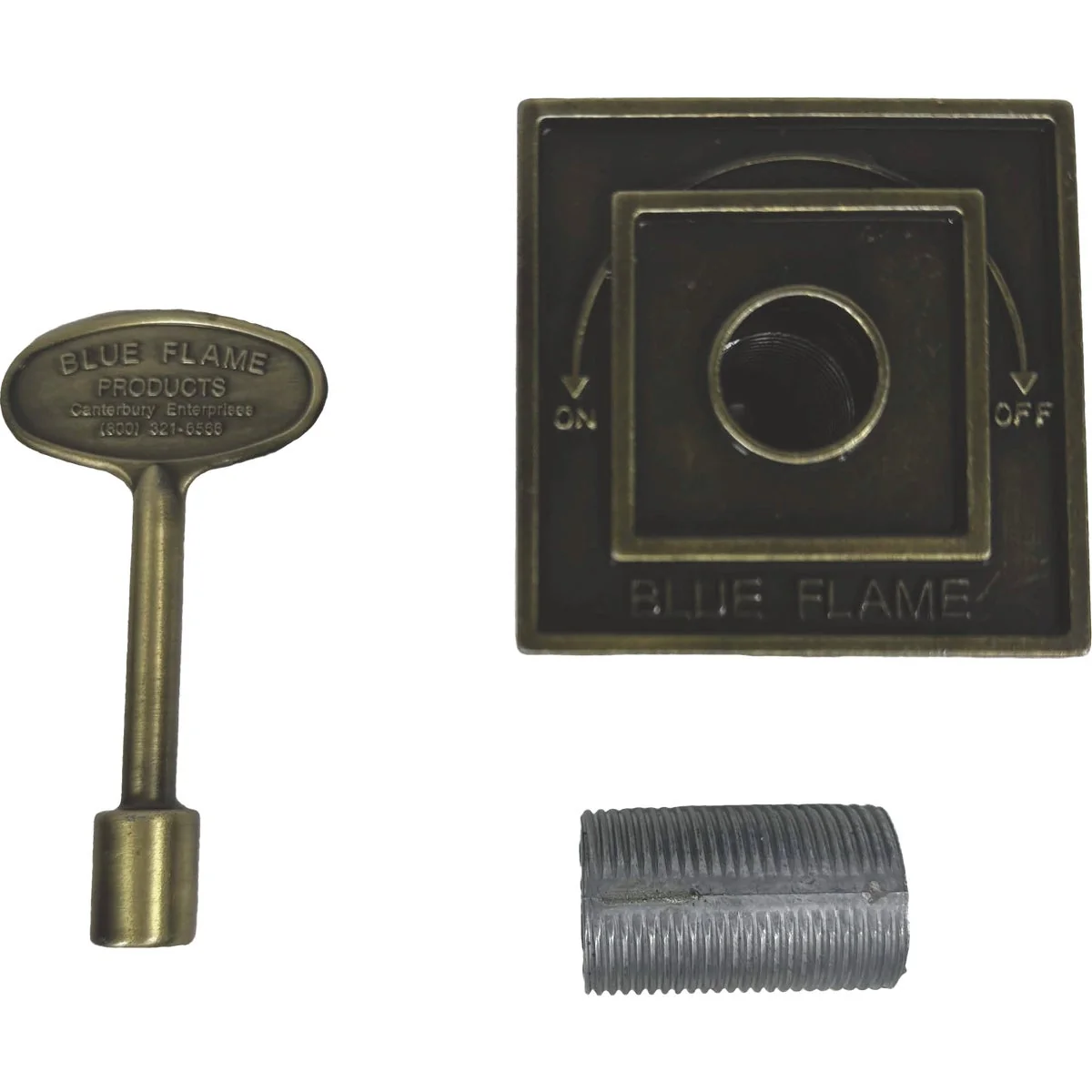 High-Grade Blue Flame Antique Brass Universal Fit Square Flange 3 In. Matching Key High-Performance