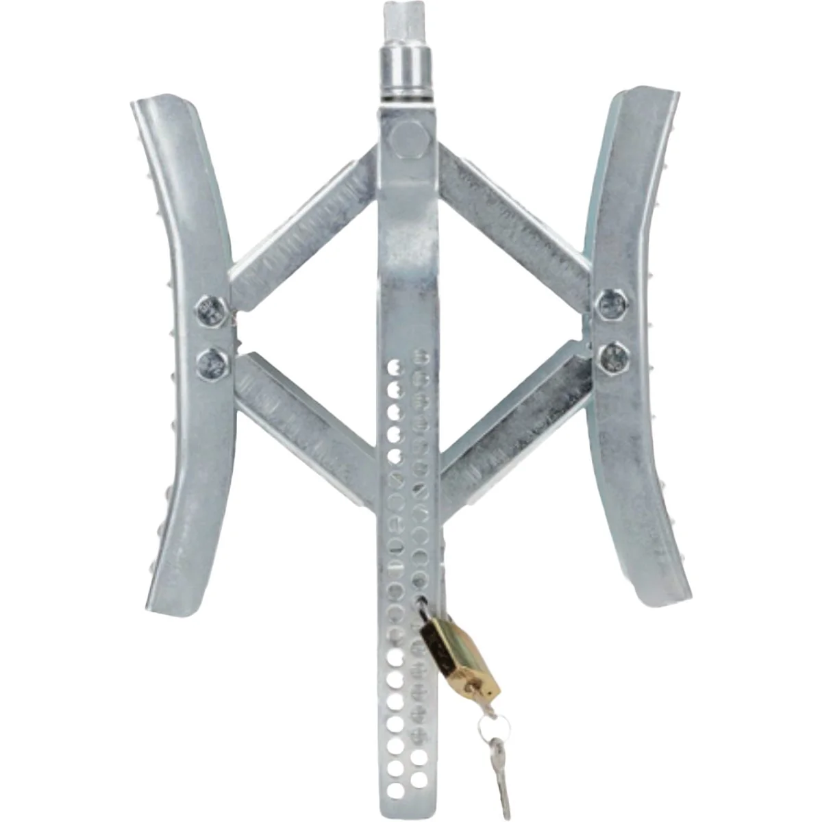World-Class Camco EazLift 10 In. Metal Wheel Stop with Wrench and Lock Secure