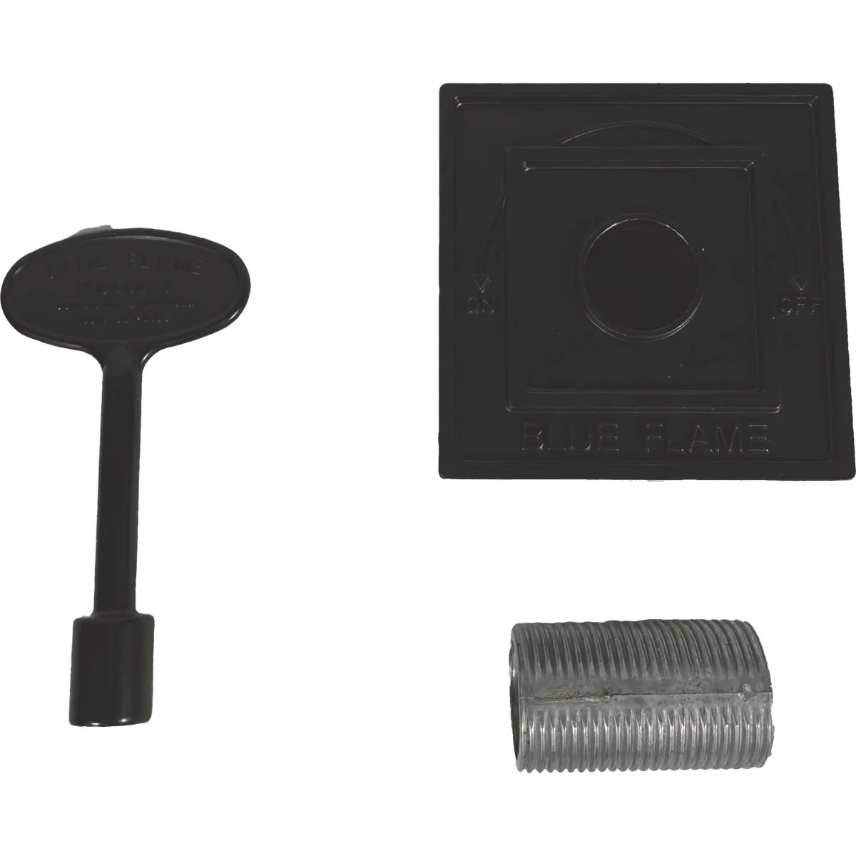 Quality Blue Flame Black Finish Universal Square Flange 3 In. Matching Key Black Finish Excellent