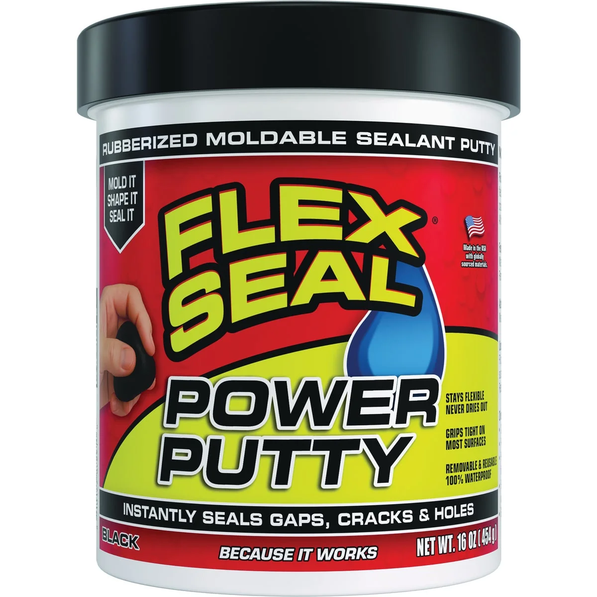 Innovative Flex Seal Power Putty 16 Oz. Black Multi-Purpose Adhesive Expertly Made
