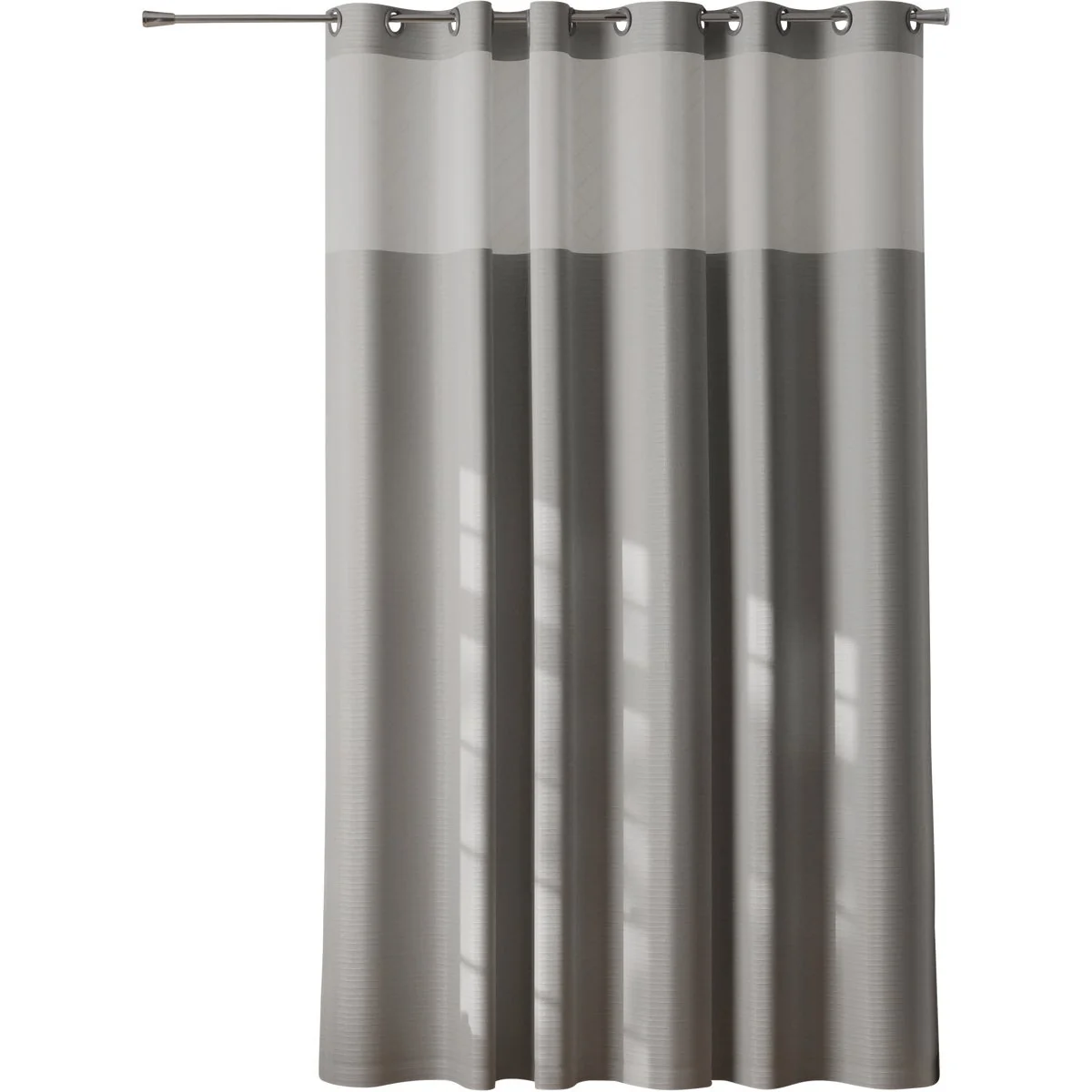 Superior Zenna Home 71 In. x 74 In. Kadin Grey Fabric InstaCurtain Hotel-Style Shower Curtain Quality