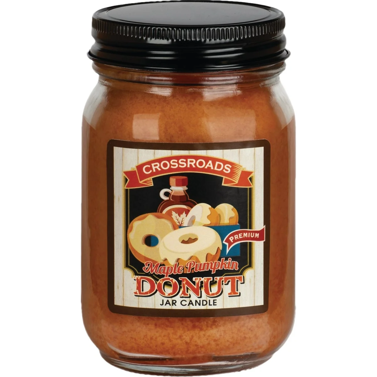 Modern Crossroads Designs 12 Oz. Jar Candle Maple Pumpkin Donut Healthy