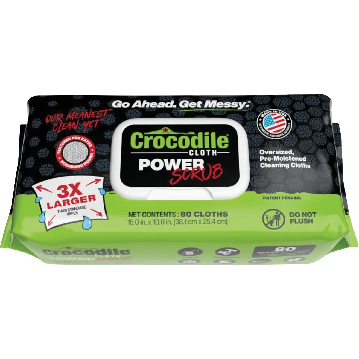 Relaxed Crocodile Cloth PowerScrub Huge Scrubbing Cleaning Cloth 80-Count Smooth