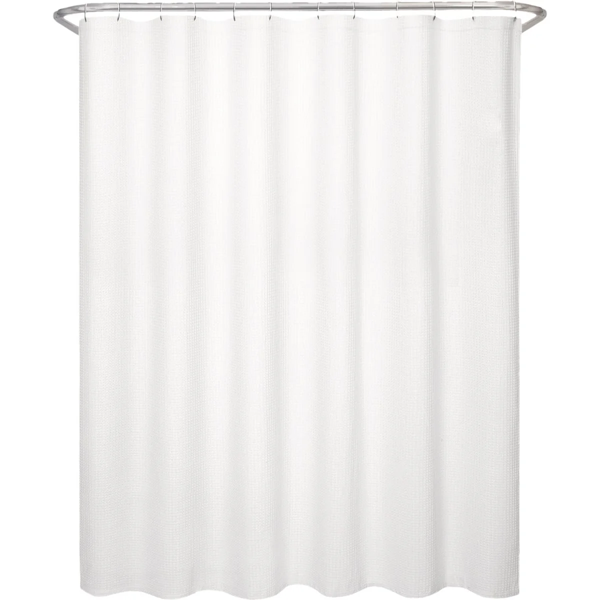 Innovative Zenna Home 70 In. x 72 In. Spa Waffle White Decorative Fabric Shower Curtain Outstanding