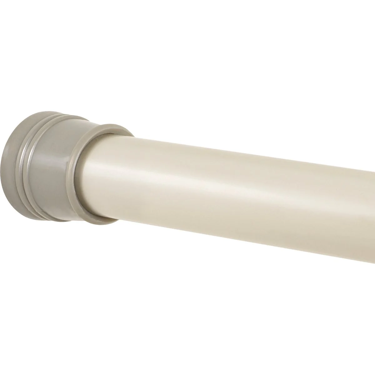 Innovative Zenna Home Straight 52 In. to 86 In. Rustproof Aluminum Adjustable Tension Shower Curtain Rod Satin Nickel Fine