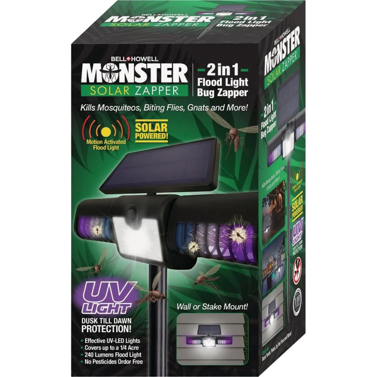 Effective Bell Howell Monster Solar 2-In-1 Flood Light Bug Zapper Carefully Designed