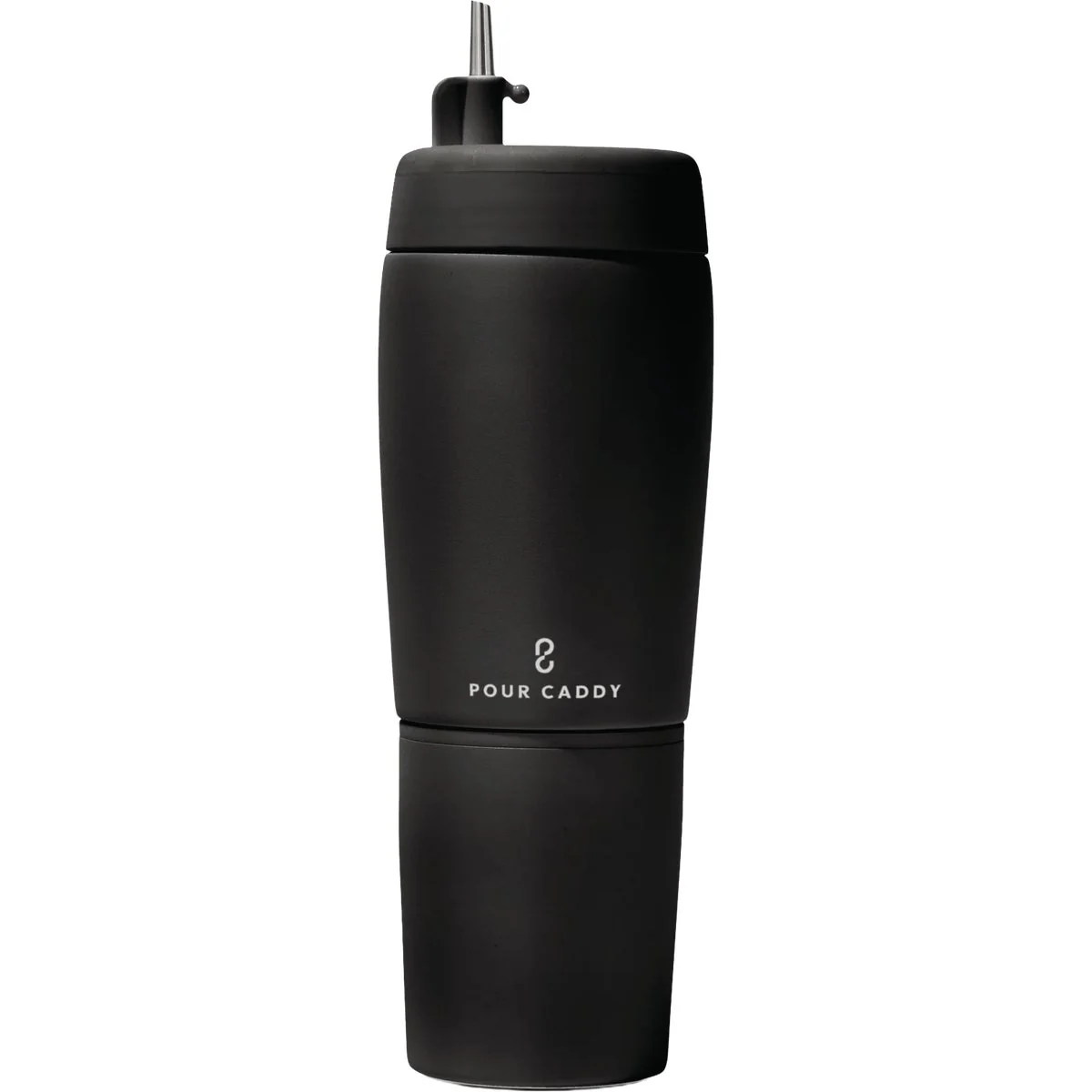 Powerful Pour Caddy 20 Oz. Black Stainless Steel Insulated Drink Holder Responsible