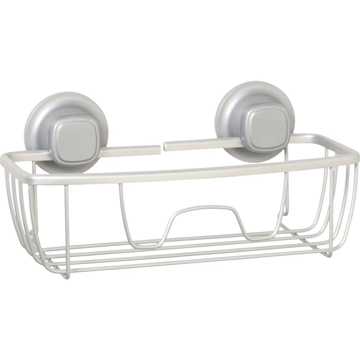 Sustainable Zenna Home Rustproof Satin Chrome Power Grip Pro Adhesive Suction Storage Basket Elegant