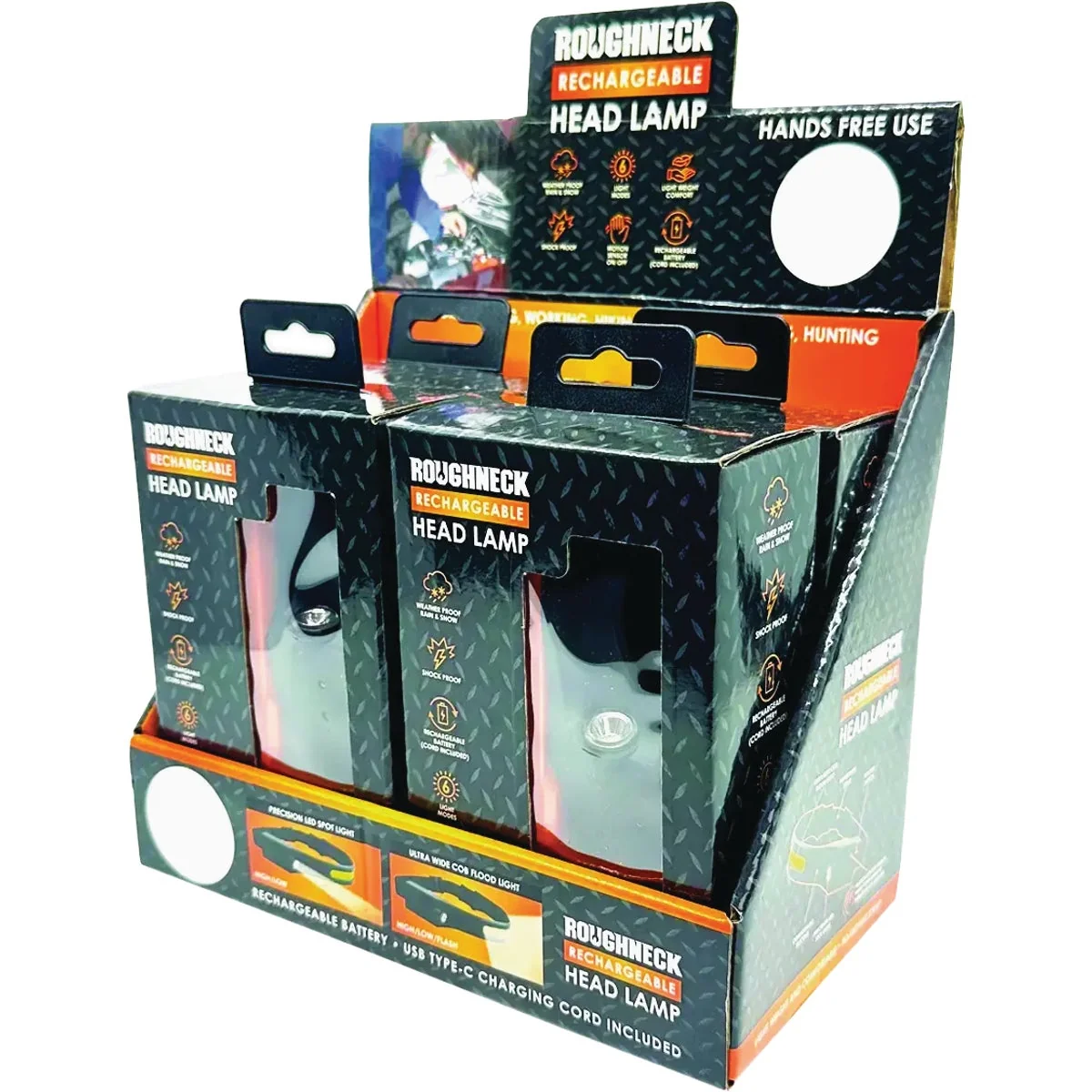 Optimized Roughneck Rechargeable Headlamp Flashlight Flexible