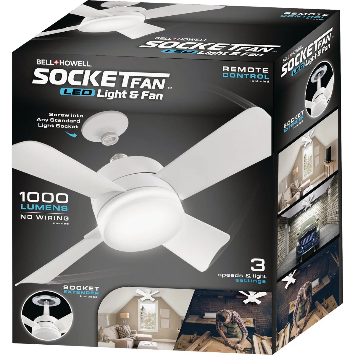 Clean Bell Howell SocketFan LED Light Fan Smart