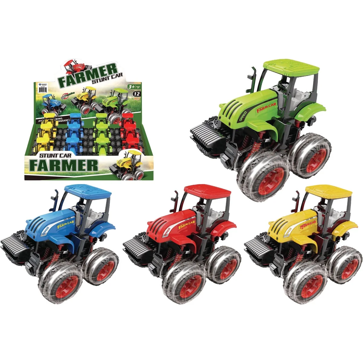Recyclable Diamond Visions Pull-Back Farmer Tractor Toy Clean