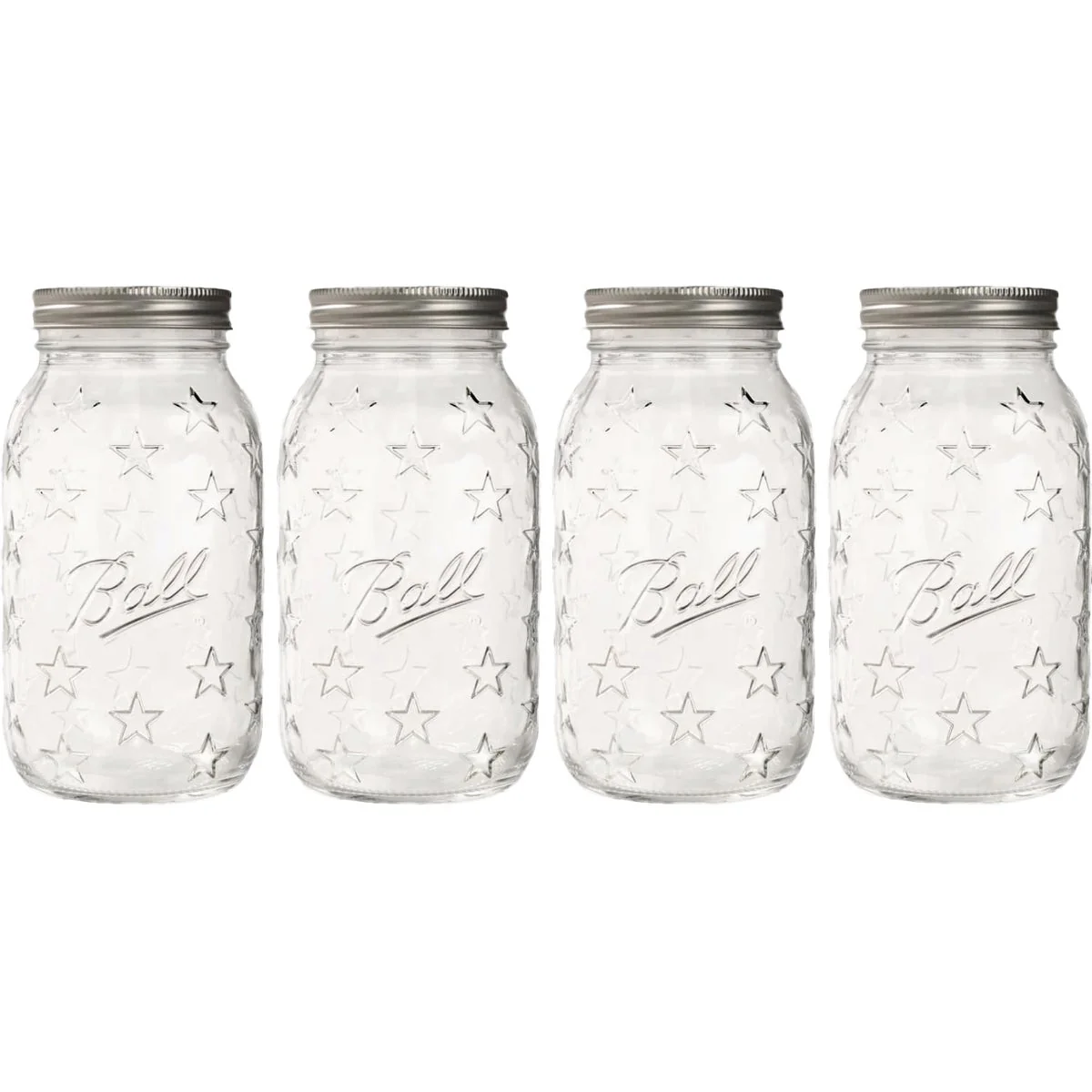Recyclable Ball 32 Oz. Limited Edition Americana Regular Mouth Quart Mason Jar 4-Pack Premium