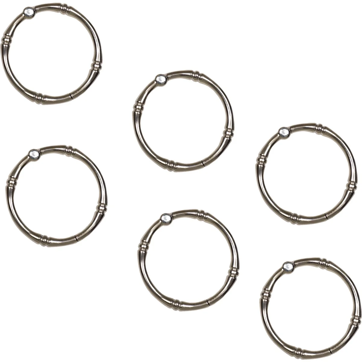 Enhanced Zenna Home Rustproof Satin Nickel Shower Curtain Rings 12-Count Sustainable
