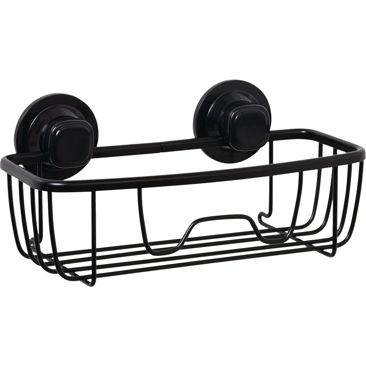 Versatile Zenna Home Rustproof Matte Black Power Grip Pro Adhesive Suction Shower Storage Basket Relaxed