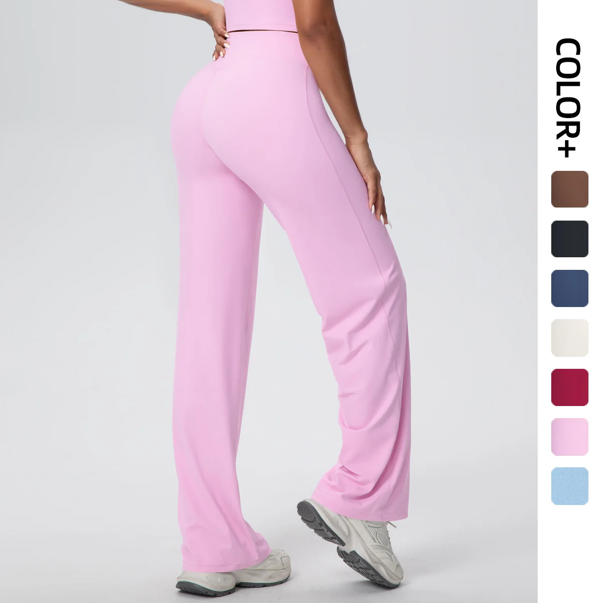 Fine High-Waist Slim Fit Yoga Pants – Straight Leg High-End