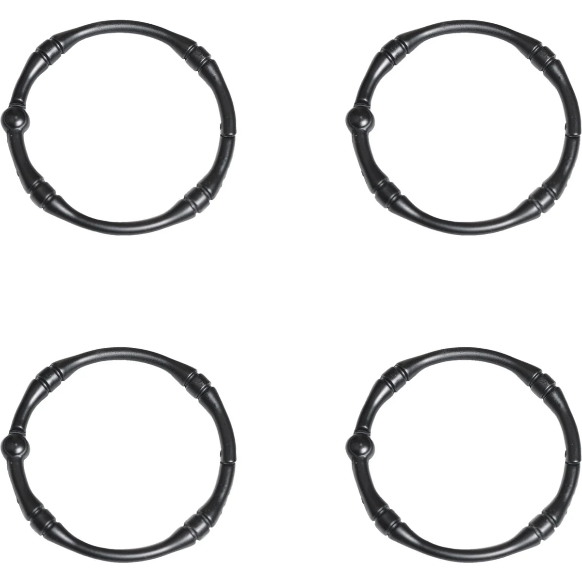 Soft Zenna Home Rustproof Matte Black Shower Curtain Rings 12-Count Fine Crafted