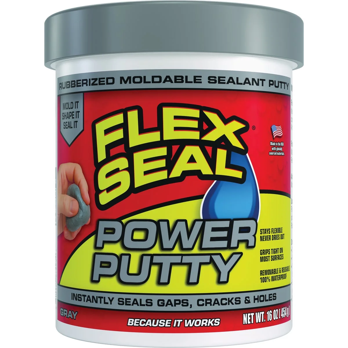 Classic Flex Seal Power Putty 16 Oz. Gray Multi-Purpose Adhesive First-Class
