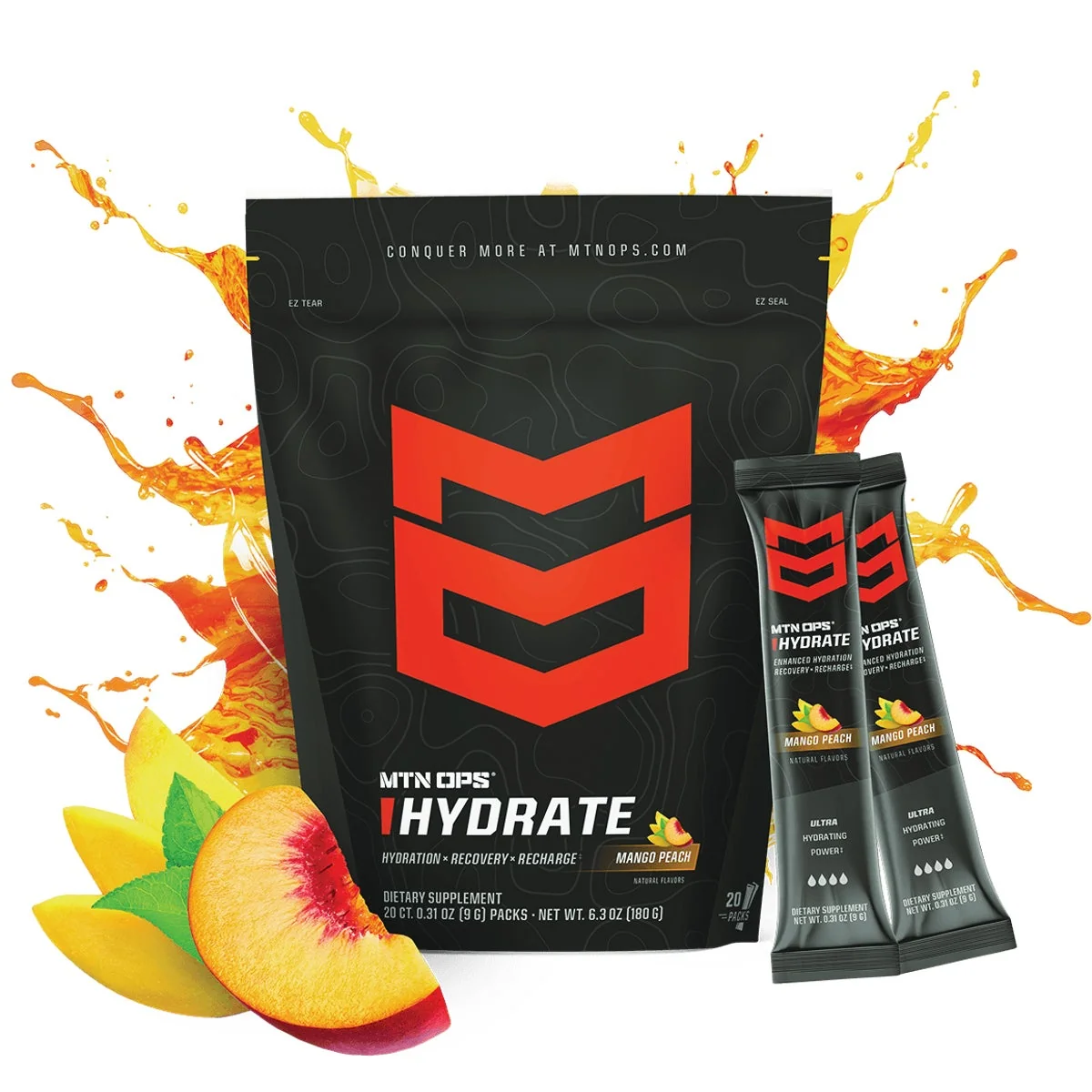 Comfortable MTN OPS Hydrate Mango Peach Trail Pack Drink Mix 20-Count Responsible
