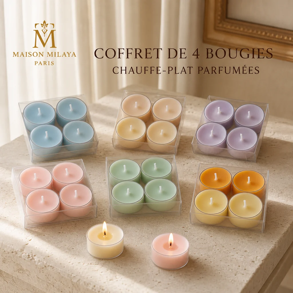 Advanced Coffret de 4 Bougies Chauffe-Plat Parfumées – Maison Milaya Proven