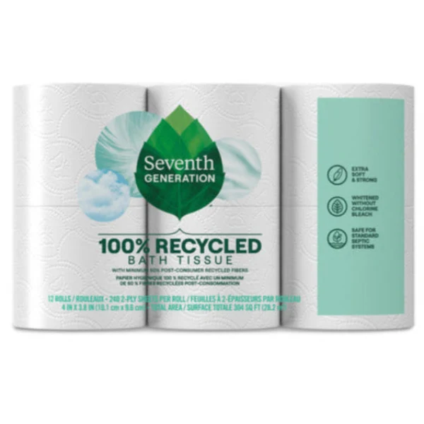 High-End Seventh Generation 2-Ply Bathroom Tissue 240 sheets per roll Premium
